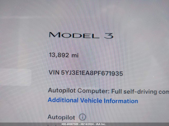 2023 TESLA MODEL 3 5YJ3E1EA8PF671935 Photo 8