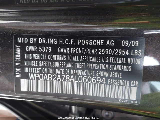 2010 PORSCHE PANAMERA WP0AB2A78AL060694 Photo 8