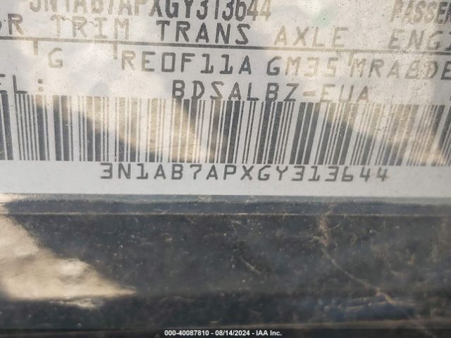 3N1AB7APXGY313644 Nissan SENTRA S