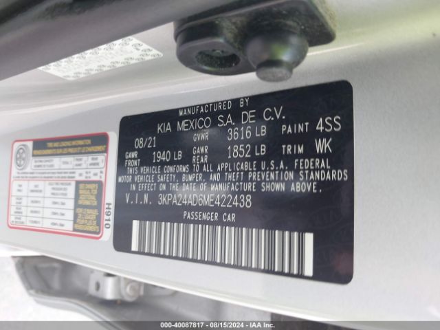 3KPA24AD6ME422438 KIA RIO S