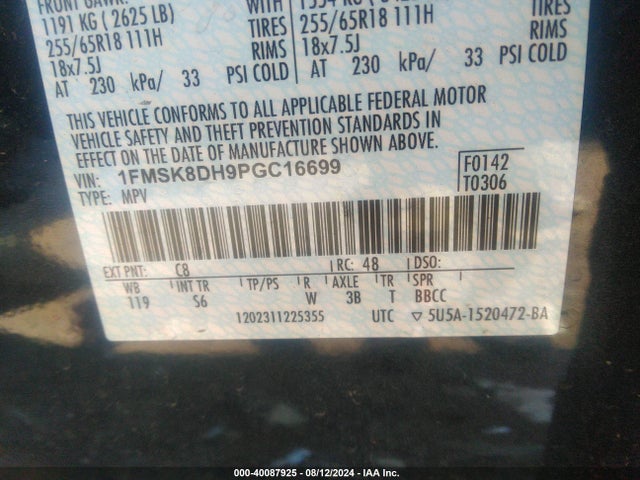 Ford EXPLORER XLT 2023 1FMSK8DH9PGC16699 Image 9