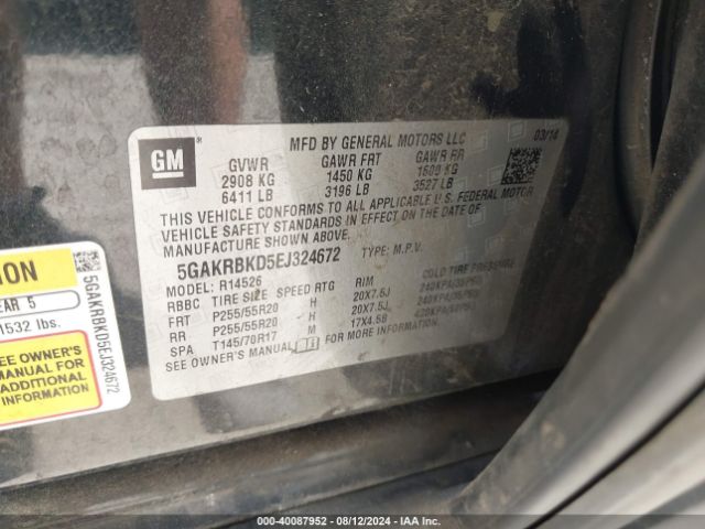 5GAKRBKD5EJ324672 Buick Enclave Leather