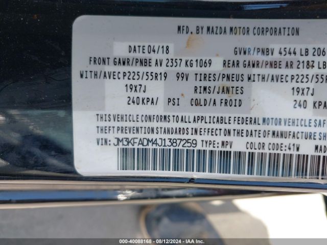 JM3KFADM4J1387259 Mazda Cx-5 Grand Touring