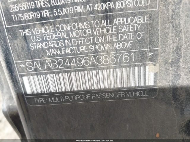 2006 LAND ROVER LR3 SALAB24496A386761 Photo 8