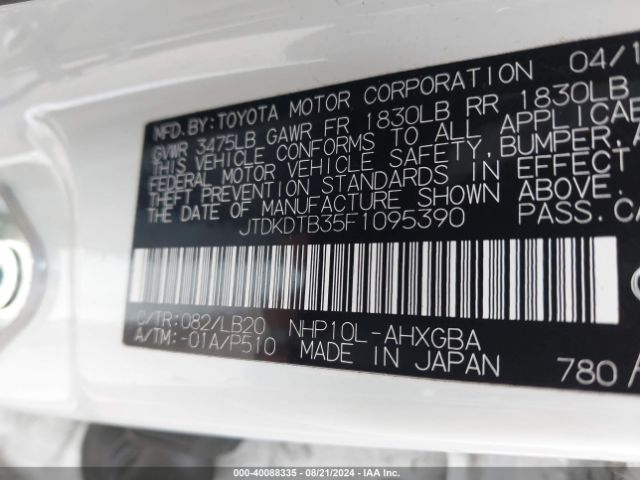 Toyota Prius C Four 2015 JTDKDTB35F1095390 Image 9