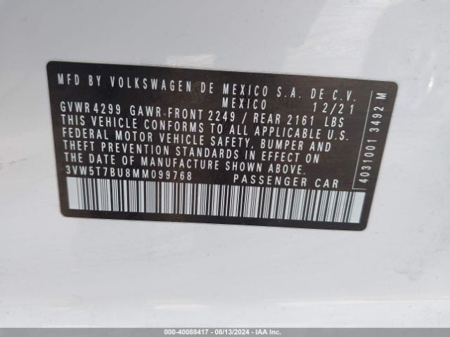 3VW5T7BU8MM099768 Volkswagen Jetta Gli 2.0t Autobahn/2.0t S