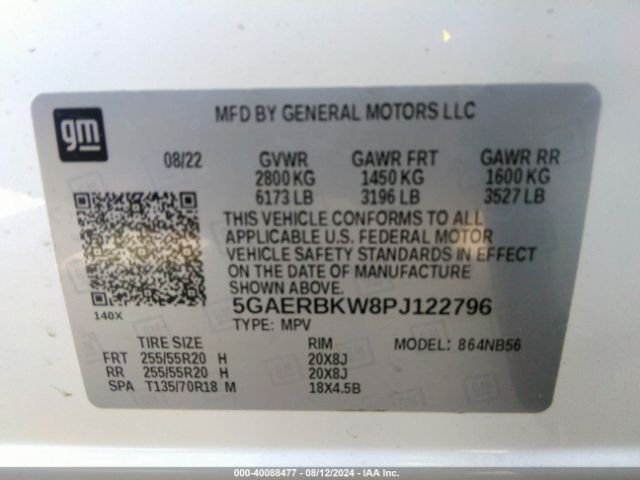 5GAERBKW8PJ122796 Buick Enclave Essence Fwd