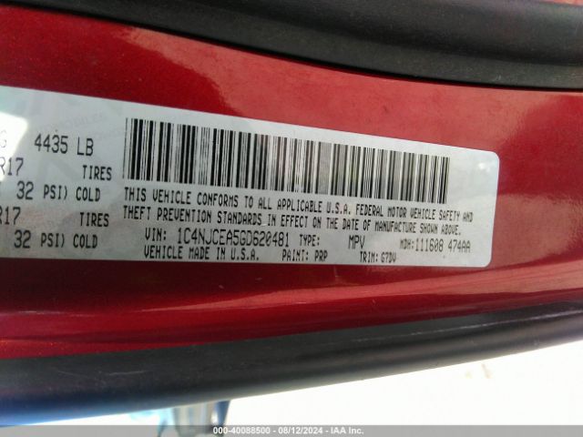 1C4NJCEA5GD620481 Jeep Compass Latitude