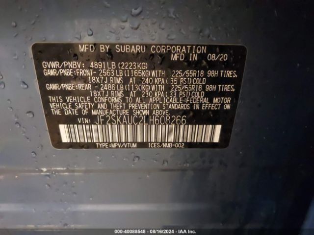 JF2SKAUC2LH608266 Subaru Forester Limited