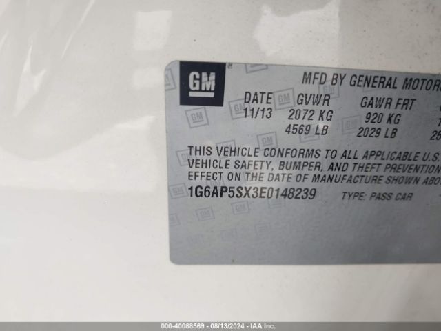 1G6AP5SX3E0148239 Cadillac Cts Standard