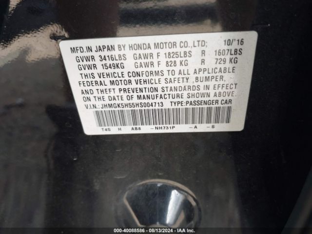 JHMGK5H55HS004713 Honda FIT LX