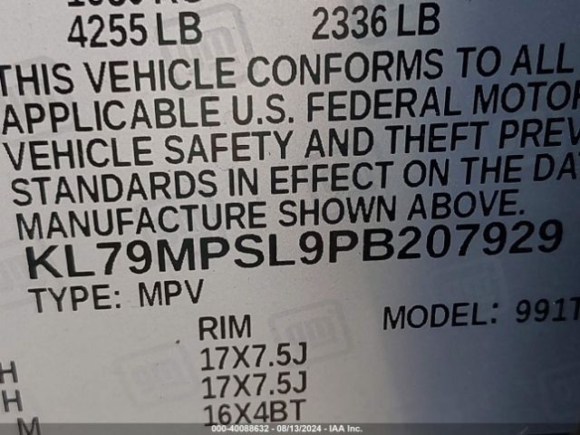 KL79MPSL9PB207929 Chevrolet Trailblazer Fwd Lt