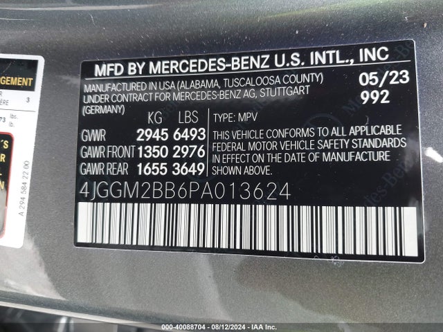 4JGGM2BB6PA013624 Mercedes-Benz Eqe 350+ Suv