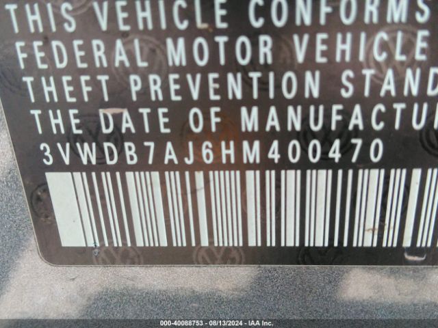 3VWDB7AJ6HM400470 Volkswagen Jetta 1.4t Se