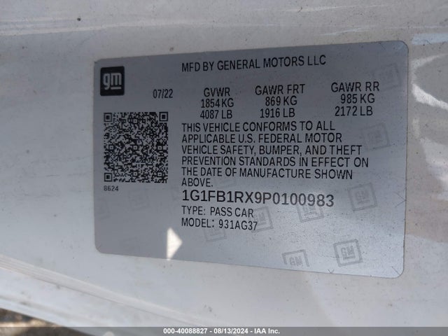 Chevrolet Camaro Rwd  1ls 2023 1G1FB1RX9P0100983 Image 9