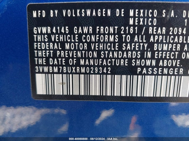 3VWBM7BUXRM029342 Volkswagen Jetta 1.5t Sport