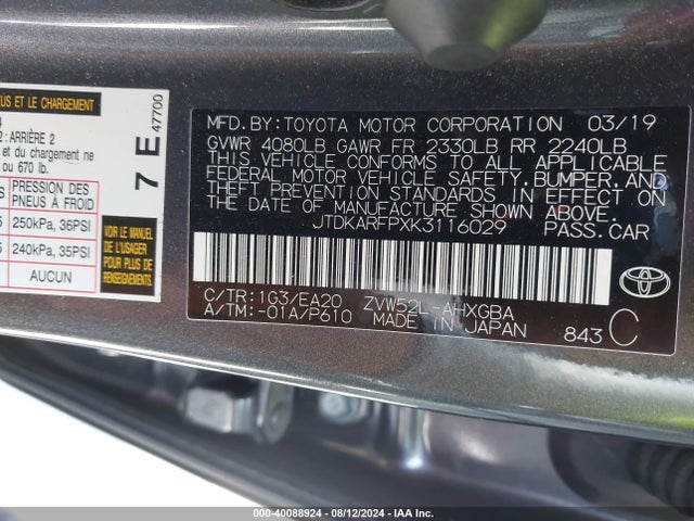 Toyota Prius Prime Premium 2019 JTDKARFPXK3116029 Image 9