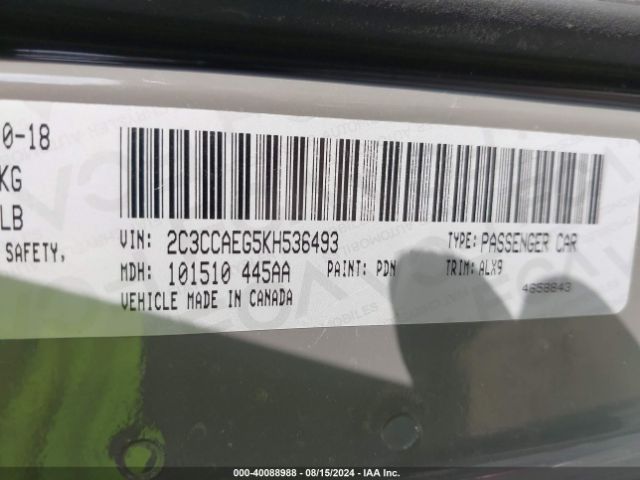 2C3CCAEG5KH536493 Chrysler 300 Limited
