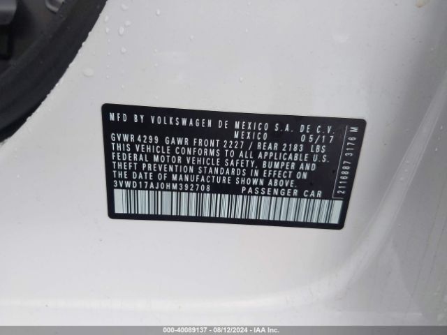 3VWD17AJ0HM392708 Volkswagen Jetta 1.8t Sport