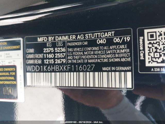 WDD1K6HBXKF116027 Mercedes-Benz E 450