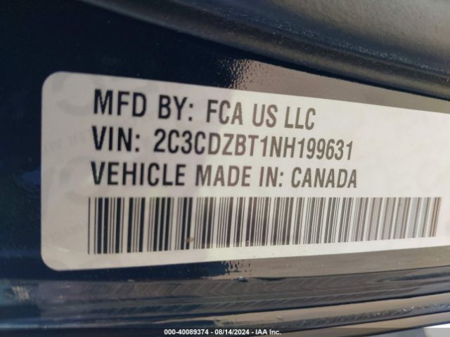 2C3CDZBT1NH199631 Dodge Challenger R/t