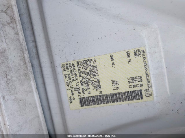 Nissan Altima 2.5 S 2014 1N4AL3AP8EC319862 Image 9