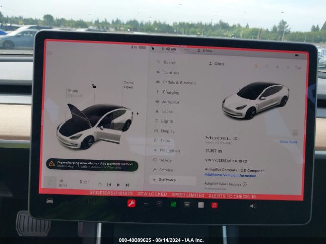 5YJ3E1EA5JF161873 Tesla Model 3 Long Range/mid Range