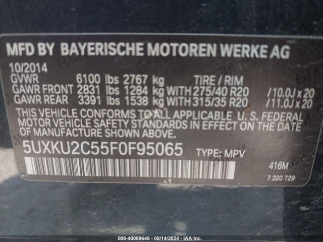 5UXKU2C55F0F95065 BMW X6 Xdrive35i