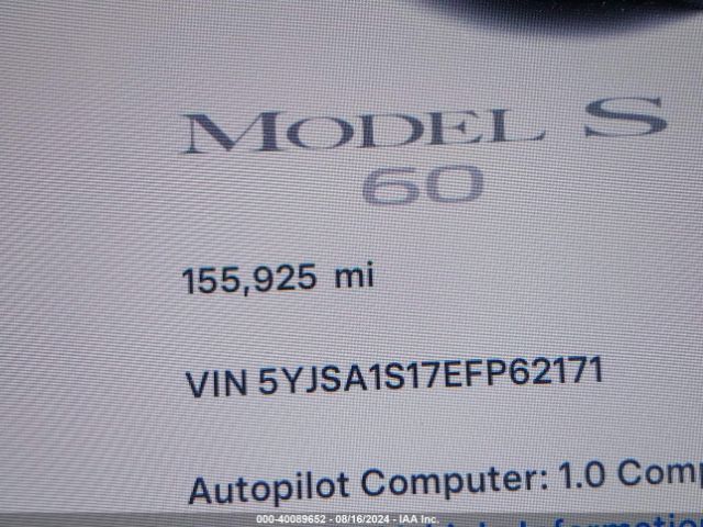 5YJSA1S17EFP62171 Tesla MODEL S
