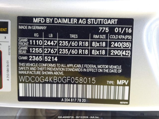 WDC0G4KB0GF058015 Mercedes-Benz Glc 300 4matic