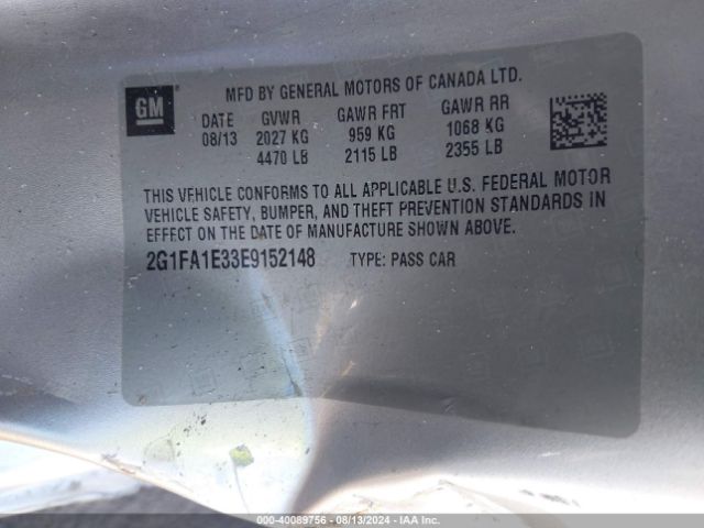 2G1FA1E33E9152148 Chevrolet Camaro 2ls