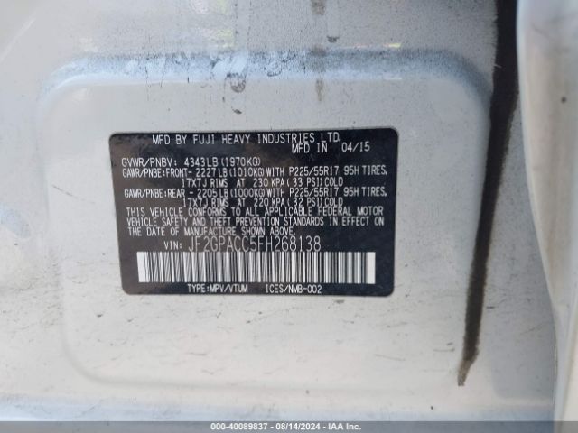 JF2GPACC5FH268138 Subaru Xv Crosstrek 2.0i Premium