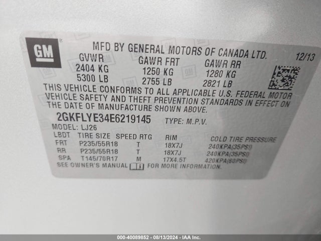 2GKFLYE34E6219145 GMC Terrain Slt-2