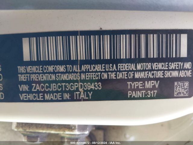 ZACCJBCT3GPD39433 Jeep Renegade Trailhawk