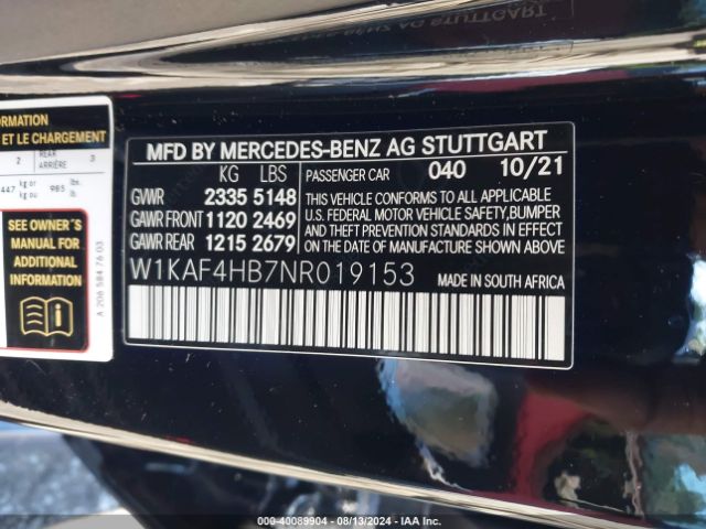 W1KAF4HB7NR019153 Mercedes-Benz C 300 4matic