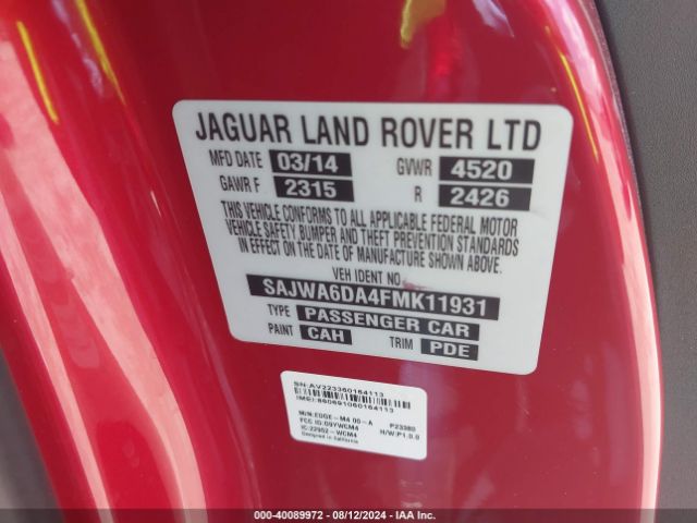SAJWA6DA4FMK11931 Jaguar F-TYPE R