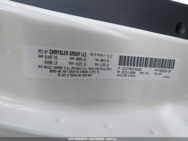 2013 FIAT 500 3C3CFFARXDT693328 Photo 8