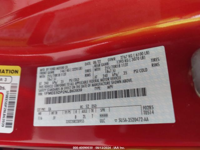1FMEE5DP2NLB63939 Ford Bronco Outer Banks