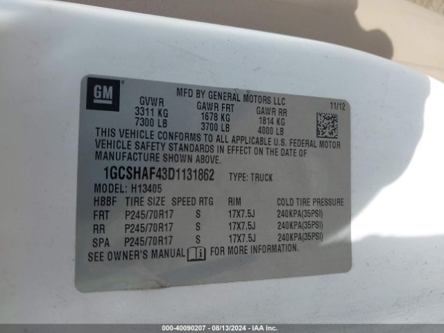 2013 CHEVROLET EXPRESS 1500 1GCSHAF43D1131862 Photo 8