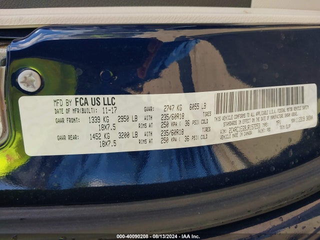 Chrysler Pacifica Touring L Plus 2018 2C4RC1EG9JR157253 Image 9