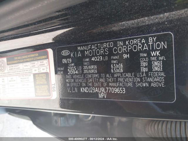 KNDJ23AU9L7709653 KIA SOUL LX