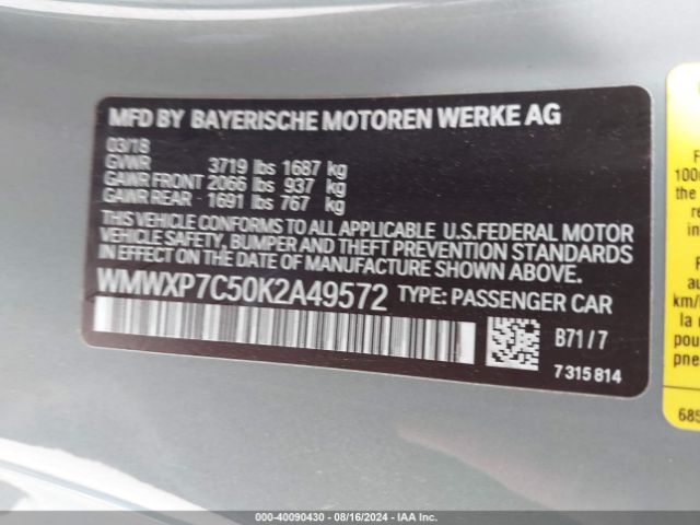 WMWXP7C50K2A49572 Mini Hardtop Cooper S