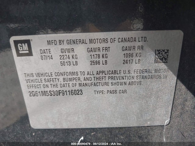 2G61M5S30F9116023 Cadillac XTS LUXURY