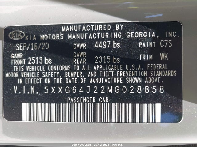 KIA K5 Gt-line 2021 5XXG64J22MG028858 Image 9