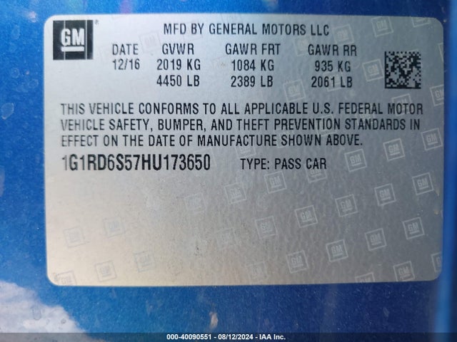 Chevrolet Volt Premier 2017 1G1RD6S57HU173650 Image 9