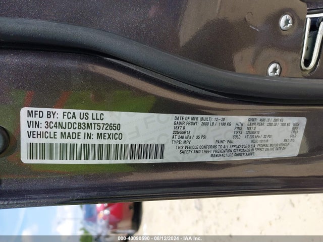3C4NJDCB3MT572650 Jeep Compass Limited 4x4