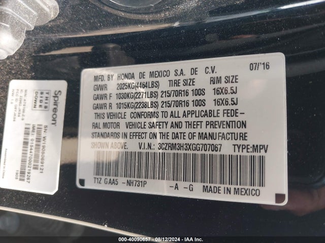Honda CR-V LX 2016 3CZRM3H3XGG707067 Image 9