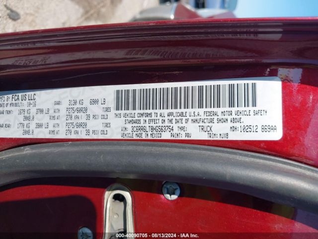3C6RR6LT8HG563754 RAM 1500 Lone Star  4x2 5'7 Box