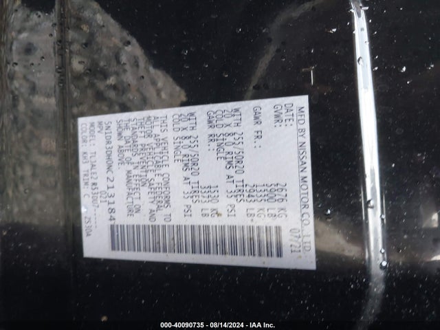 Nissan Pathfinder Platinum 2wd 2022 5N1DR3DH0NC213184 Image 9