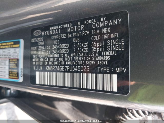 KM8R74GE7PU545025 Hyundai Palisade Calligraphy